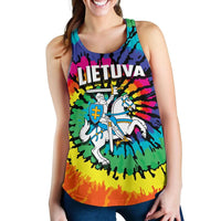 Lithuania Women Racerback Tank Tie Dye RLT6 - Wonder Print Shop