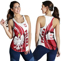 Poland Women's Racerback Tank Flag and Coat Of Arm Of Poland RLT7 - Wonder Print Shop