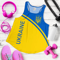 Ukraine Women's Racerback Tank Curve Version RLT7 - Wonder Print Shop