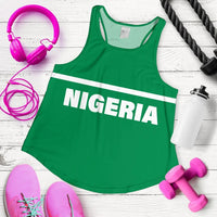 Nigeria Womens Racerback Tank, Horizontal Style RLT8 - Wonder Print Shop