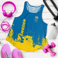 Sweden Women Racerback Tank Smudge Style RLT7 - Wonder Print Shop