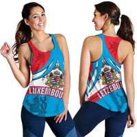 Luxembourg Women's Racerback Tank, Ltzebuerg Coat of Arms, RLT6 - Wonder Print Shop