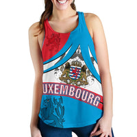 Luxembourg Women's Racerback Tank, Ltzebuerg Coat of Arms, RLT6 - Wonder Print Shop