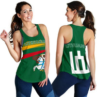 Lithuania Flag Women's Racerback Tank, Map Version RLT6 - Wonder Print Shop