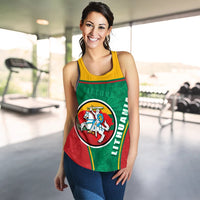 Lithuania, Lietuva Women Racerback Tank Circle Stripes Flag Proud Version RLT6 - Wonder Print Shop