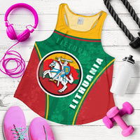Lithuania, Lietuva Women Racerback Tank Circle Stripes Flag Proud Version RLT6 - Wonder Print Shop