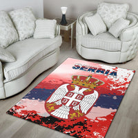 Serbia Area Rug Serbia National Flag and Emblem RLT7 - Wonder Print Shop