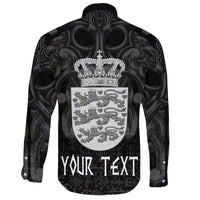 (Custom) Wonder Print Shop Long Sleeve Button Shirt - Denmark Odin and Drakkar RLT13 - Wonder Print Shop