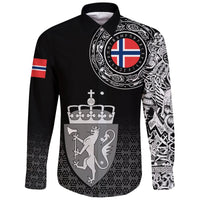 Viking Long Sleeve Button Shirt Norway Coat Of Arms RLT7 - Wonder Print Shop
