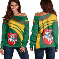 Lithuania Coat Of Arms Shoulder Sweater Cricket RLT6 - Wonder Print Shop