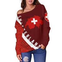 Switzerland Map Generation Ii Off Shoulder Sweater RLT13 - Wonder Print Shop