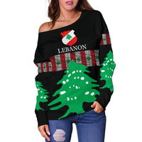 Lebanon, United Women's Off Shoulder Sweater RLT6 - Wonder Print Shop