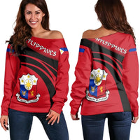 Philippines Coat Of Arms Shoulder Sweater Cricket RLT6 - Wonder Print Shop