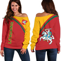 Lithuania Women's Off Shoulder Sweater, Curve Version, 01 RLT6 - Wonder Print Shop