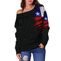 Chile in Me Women's Off Shoulder Sweater - Special Grunge Style RLT7 - Wonder Print Shop
