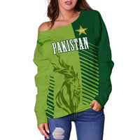 Pakistan Cricket Women's Off Shoulder Sweater Markhor RLT13 - Wonder Print Shop
