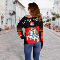 Lithuania, United Women's Off Shoulder Sweater RLT6 - Wonder Print Shop