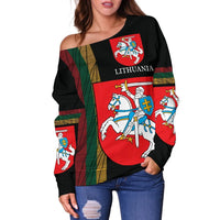 Lithuania, United Women's Off Shoulder Sweater RLT6 - Wonder Print Shop