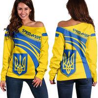 Ukraine Coat Of Arms Shoulder Sweater Cricket RLT7 - Wonder Print Shop