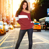 Latvia Off Shoulder Sweater Original Flag RLT6 - Wonder Print Shop