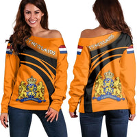 Netherlands Coat Of Arms Shoulder Sweater Cricket RLT7 - Wonder Print Shop