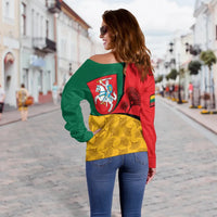 Lithuania Women's Off Shoulder Sweater, Flag of Lithuania RLT6 - Wonder Print Shop