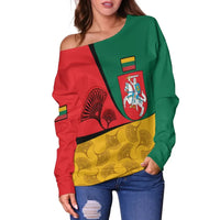 Lithuania Women's Off Shoulder Sweater, Flag of Lithuania RLT6 - Wonder Print Shop