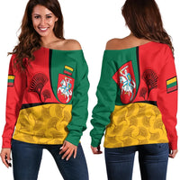 Lithuania Women's Off Shoulder Sweater, Flag of Lithuania RLT6 - Wonder Print Shop