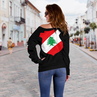 Lebanon Women's Off Shoulder Sweater RLT6 - Wonder Print Shop