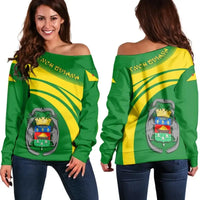 French Guiana Coat Of Arms Shoulder Sweater Cricket RLT8 - Wonder Print Shop