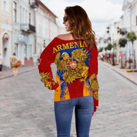 Armenia Special Coat of Arms Womens Off Shoulder Sweater RLT8 - Wonder Print Shop