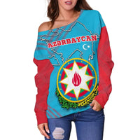 Azerbaijan Off Shoulder Sweater Special Map RLT8 - Wonder Print Shop