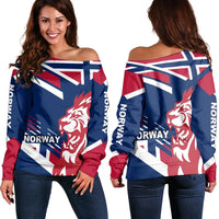 Women's Off Shoulder Sweater - Norway Lion Flag Special Edition RLT7 - Wonder Print Shop