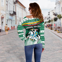 Lithuania Christmas Women Off Shoulder Sweater Simple Vibes Version RLT6 - Wonder Print Shop