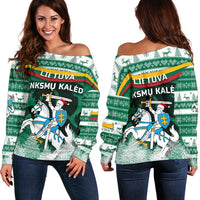 Lithuania Christmas Women Off Shoulder Sweater Simple Vibes Version RLT6 - Wonder Print Shop