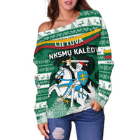 Lithuania Christmas Women Off Shoulder Sweater Simple Vibes Version RLT6 - Wonder Print Shop