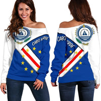 Cabo Verde Off Shoulder Sweater - Cabo Verde Flag And Coat Of Arms RLT7 - Wonder Print Shop