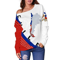 Chile Map Generation Ii Off Shoulder Sweater RLT7 - Wonder Print Shop