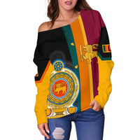 Sri Lanka Coat Of Arm Flag Women's Off Shoulder Sweater RLT7 - Wonder Print Shop