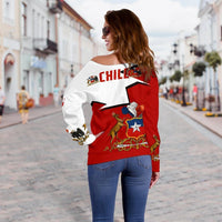 Chile Off Shoulder Sweater Special Coat of Arms RLT7 - Wonder Print Shop