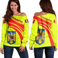 Romania Coat Of Arms Shoulder Sweater Cricket RLT13 - Wonder Print Shop