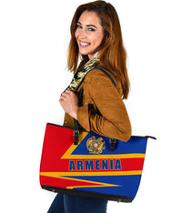 Armenia Leather Tote Bag - Armenia Pride RLT8 - Wonder Print Shop