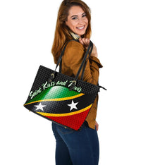 Saint Kitts and Nevis leatherTote Bags Saint Kitts and Nevis Flag RLT6 - Wonder Print Shop
