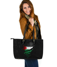 Palestine In Me Leather Tote Special Grunge Style RLT13 - Wonder Print Shop