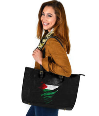 Palestine In Me Leather Tote Special Grunge Style RLT13 - Wonder Print Shop