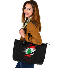 Lebanon In Me Leather Tote - Special Grunge Style RLT6 - Wonder Print Shop