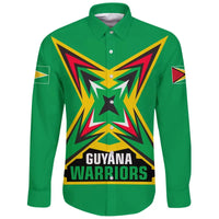 Guyana Long Sleeve Button Shirt Flag Warriors RLT8 - Wonder Print Shop