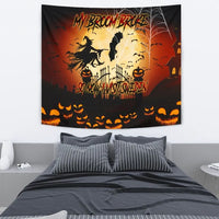 Halloween Tapestry My Broom Broke So Now I Visit Sweden RLT7 - Wonder Print Shop