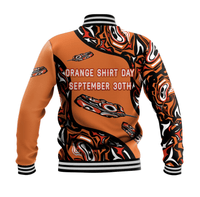 Orange Shirt Day Baseball Jacket Every Child Matters Aboriginal Feather NO.1 LT8 - Wonder Print Shop