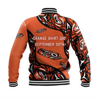 Orange Shirt Day Baseball Jacket Every Child Matters Aboriginal Feather LT8 - Wonder Print Shop
